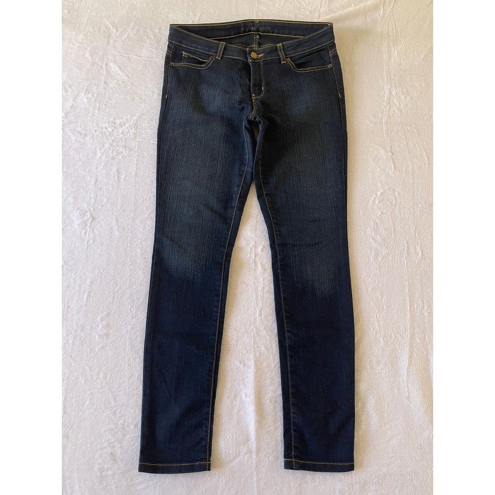 Michael Kors Womens Size 6 Skinny Jeans Dark Wash Blue Denim Gold Hardware